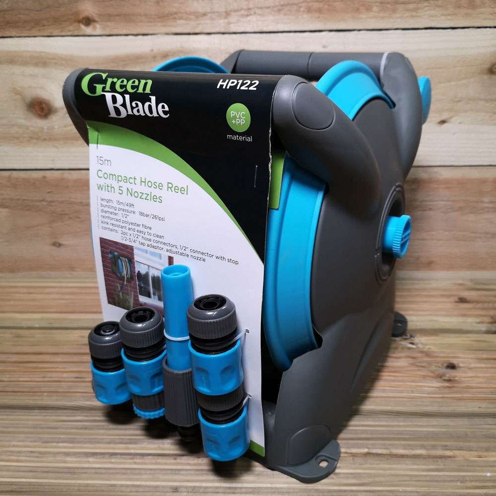 Samuel Alexander 15m Garden Hosepipe Reel with Spray Gun Image 2