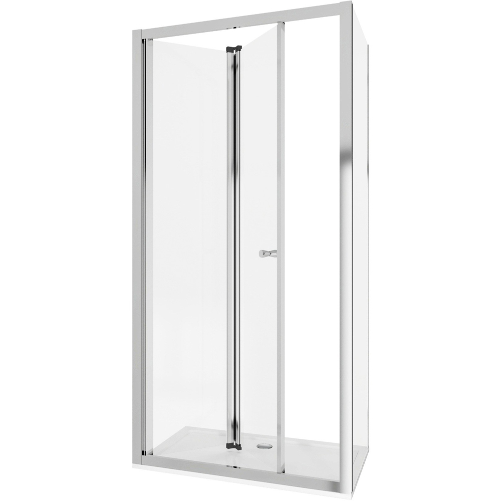 Stech Homes Bi-fold Shower Door with Side Panel and Shower Tray 900 x 1850mm Image 1