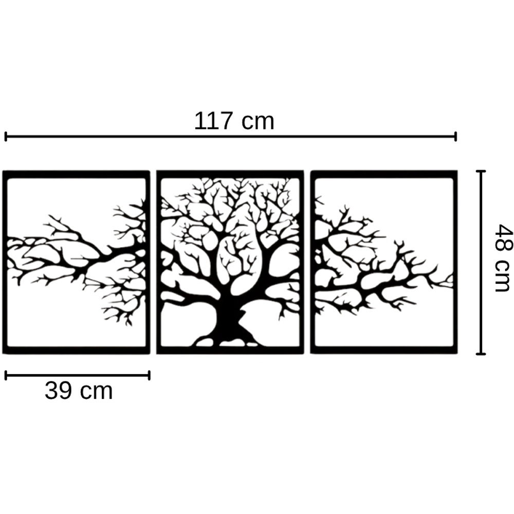 Decortie 3 Piece Tree of Life Triptych Metal Wall Art Set Image 5