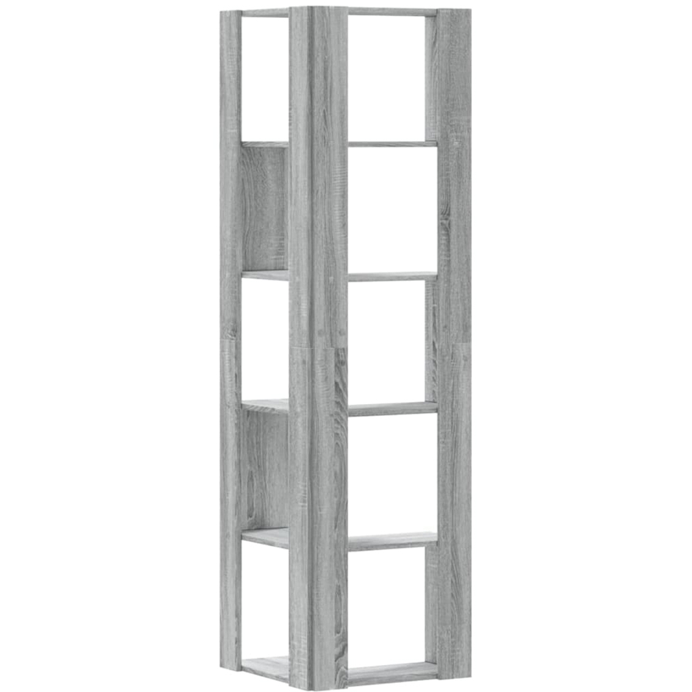 vidaXL 5 Shelf Grey Sonoma Corner Bookcase Image 5