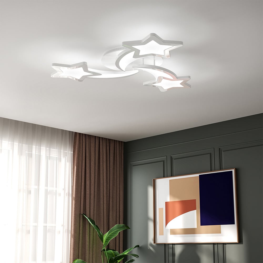 Living and Home White Shooting Stars LED Ceiling Light Image 2