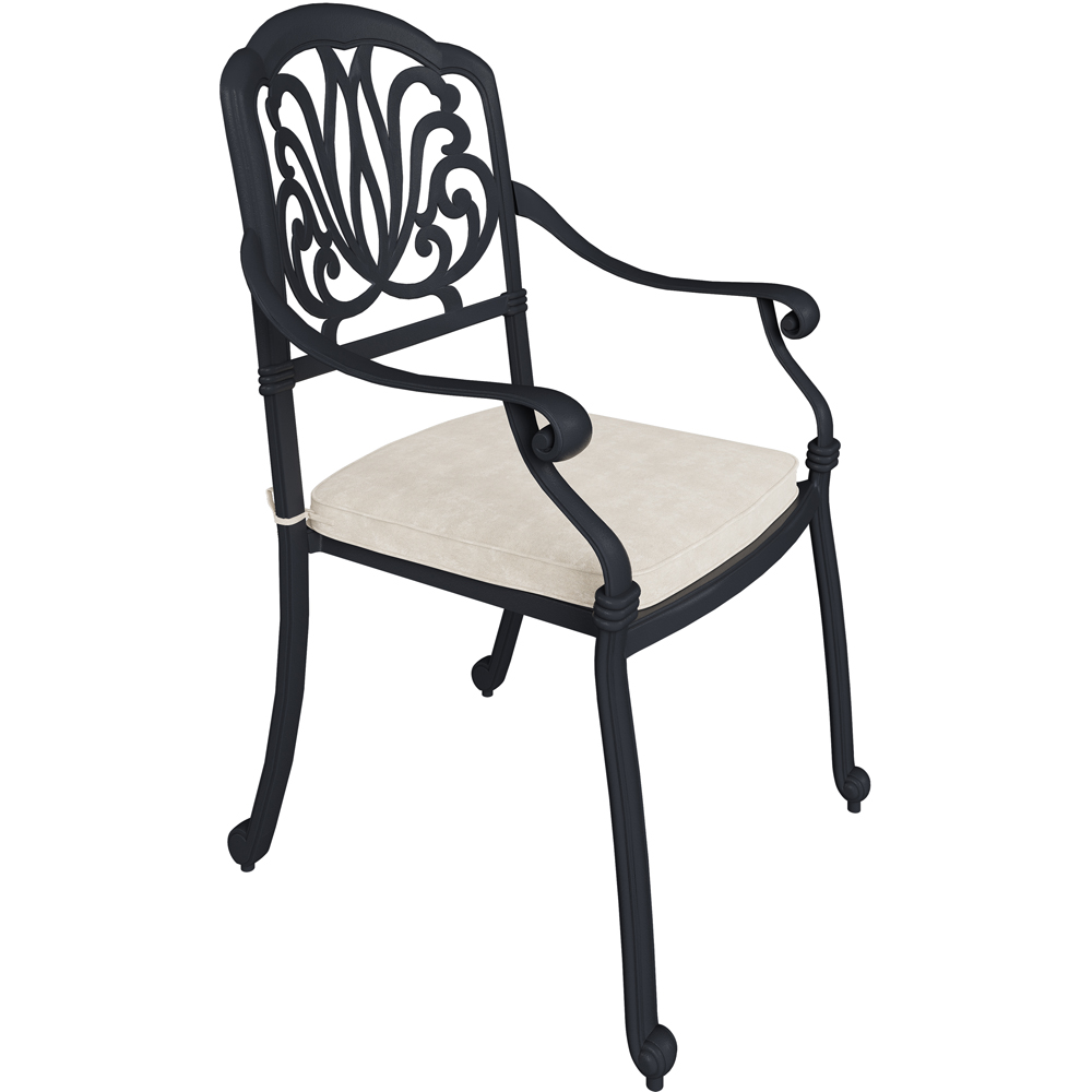 Charles Bentley Premium 6 Seater Round Dining Set Black Image 3