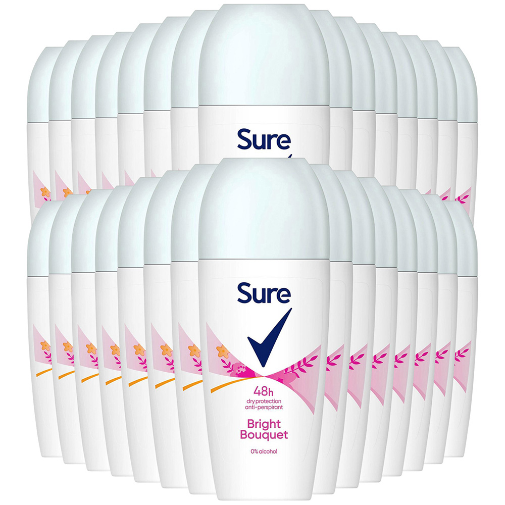 Sure Women Bright Bouquet 48H Protection Anti-Perspirant Roll On Deodorant 50ml 30 Pack Image 1