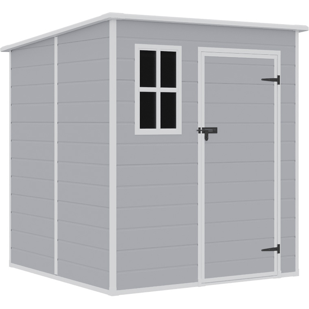 Living and Home 6 x 6ft Grey Waterproof Outdoor Storage Shed Image 1