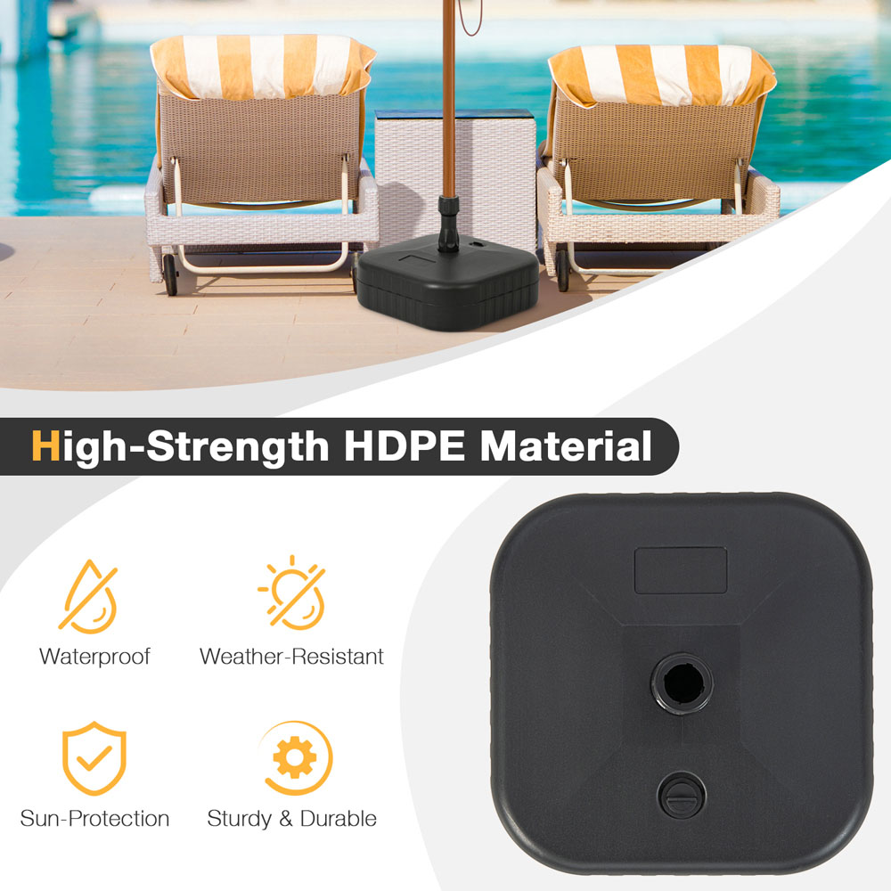 Costway Black Fillable Patio Umbrella Base Stand Holder 38mm Image 6