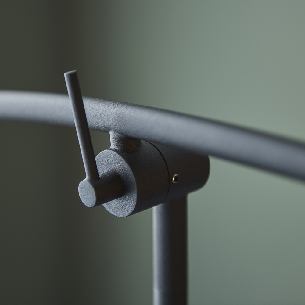 Merano Rovigo Gloss Opal Glass Shade Textured Matt Black 2 Light Floor Lamp Image 5