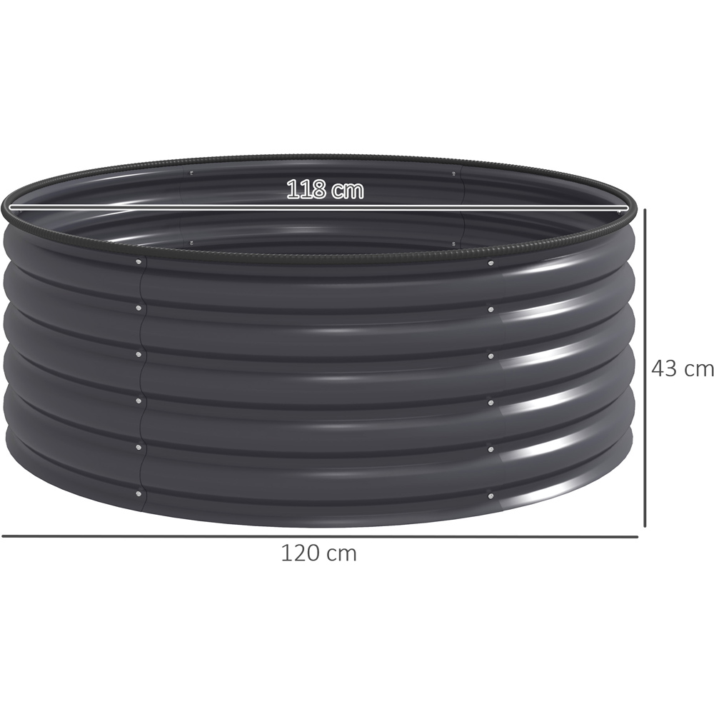 Outsunny Dark Grey Galvanised Planter with Gloves 1.4 x 3.9ft Image 7