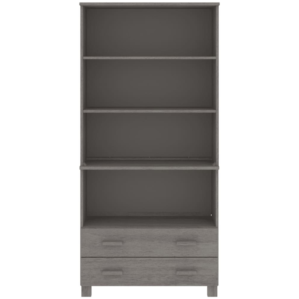 vidaXL 2 Drawer 4 Shelf Grey Solid Pine Wood Highboard Image 4