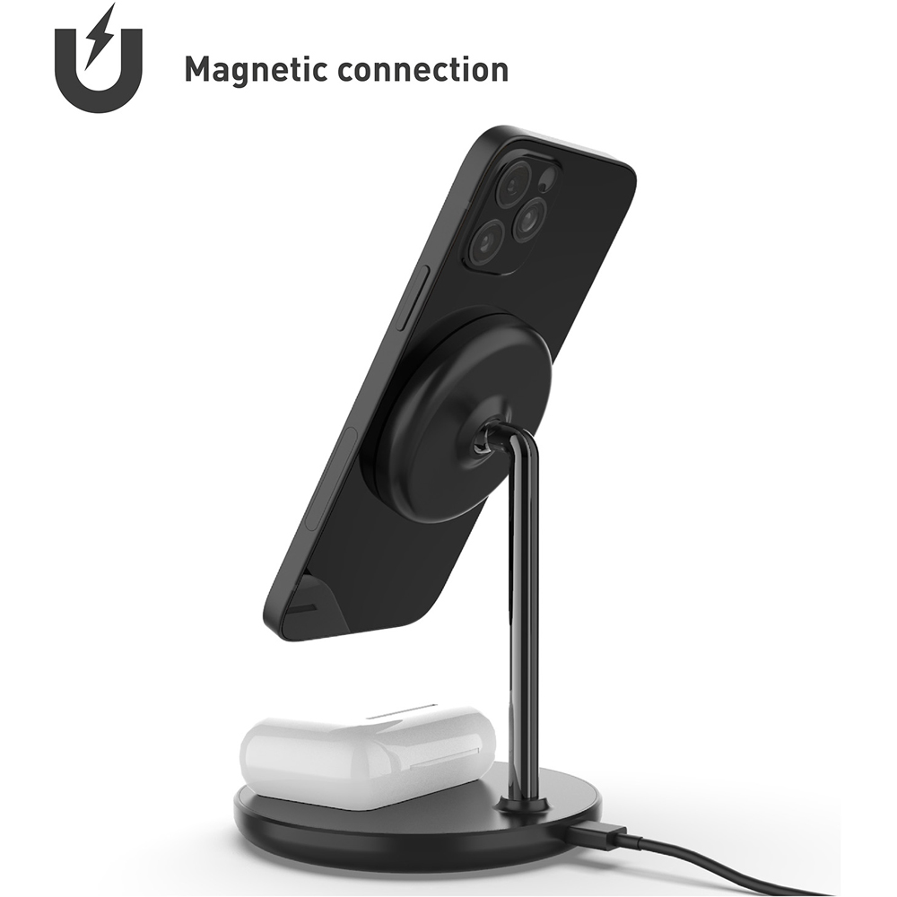 SilverLabel 2-in-1 Black Wireless Charging Stand Image 9