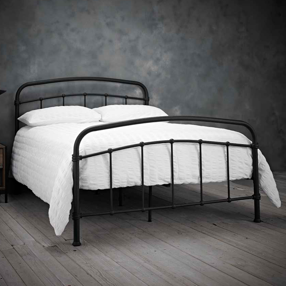 Halston 5.0 King Size Black Metal Bed Frame Image 1