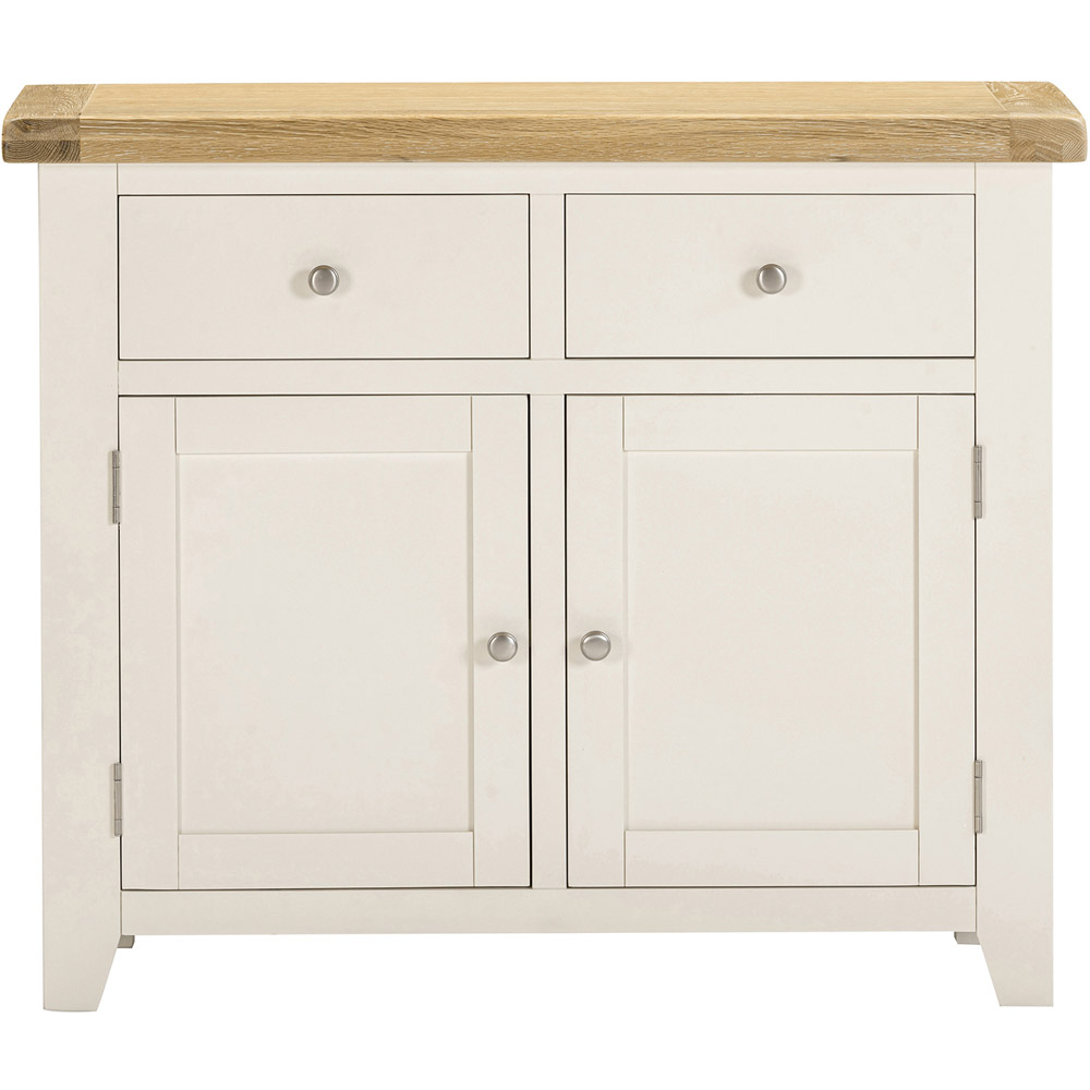 Seconique Windsor 2 Door 2 Drawer Ivory and Oak Sideboard Image 3