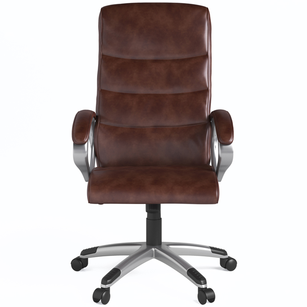 Alphason Hampton Brown Leather Office Chair Image 3