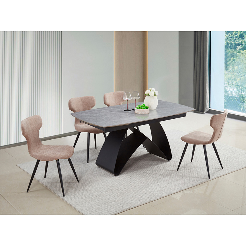DS Living Maelis 6 Seater Dining Table Light Grey Cracked Stone Image 6