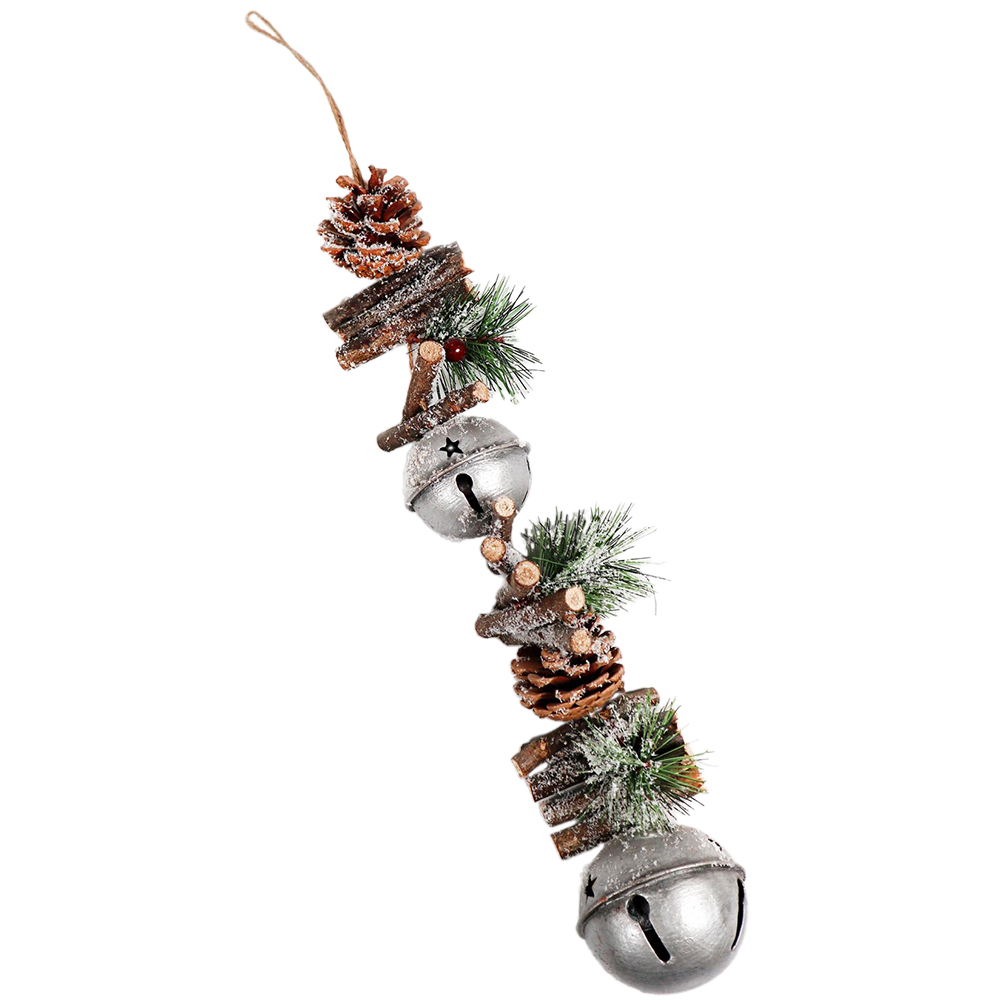 Shatchi Christmas Garland with Bells Berries and Pinecones 26cm Image 1