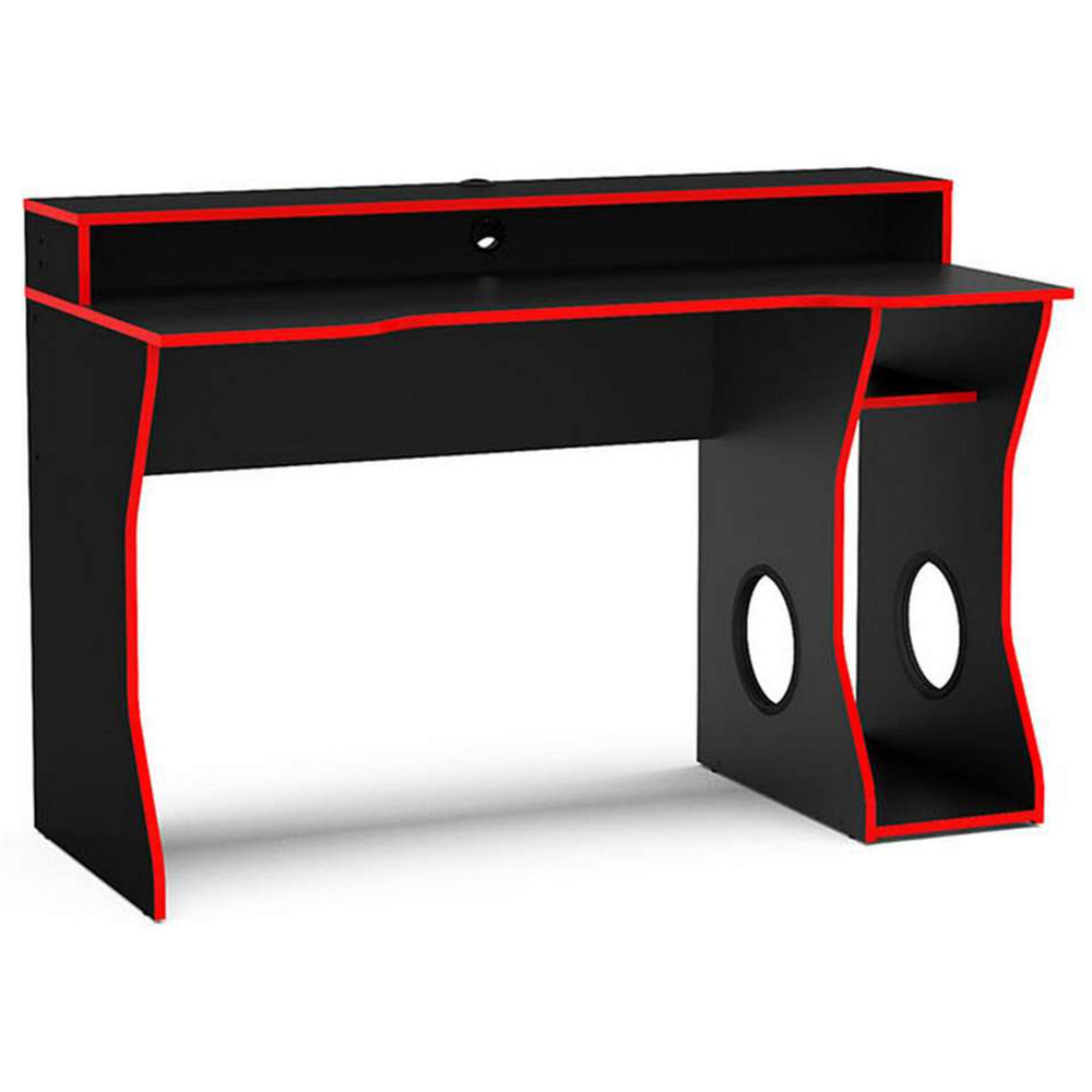 Enzo Gaming Computer Desk Black and Dark Red Image 2