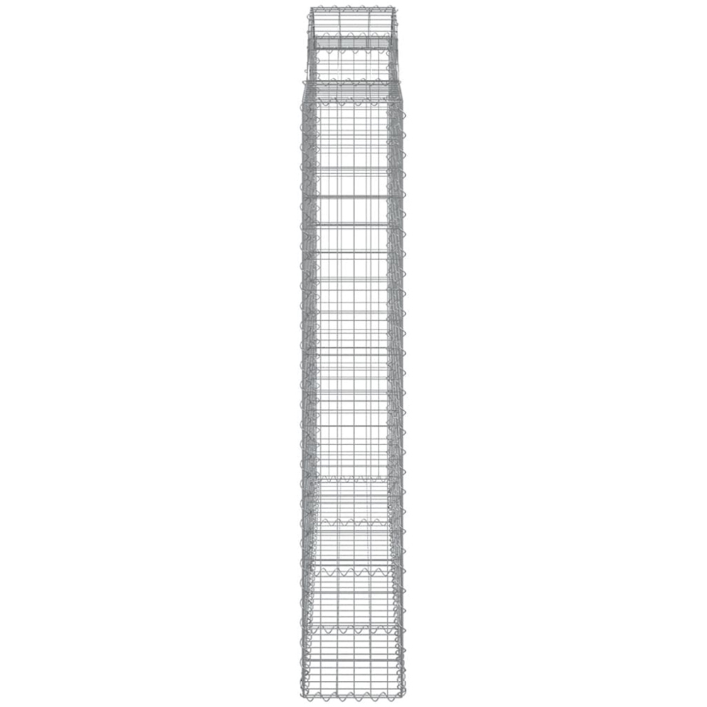 vidaXL Silver Galvanised Iron Gabion Basket 200 x 50 x 180/200cm 10 Pack Image 3