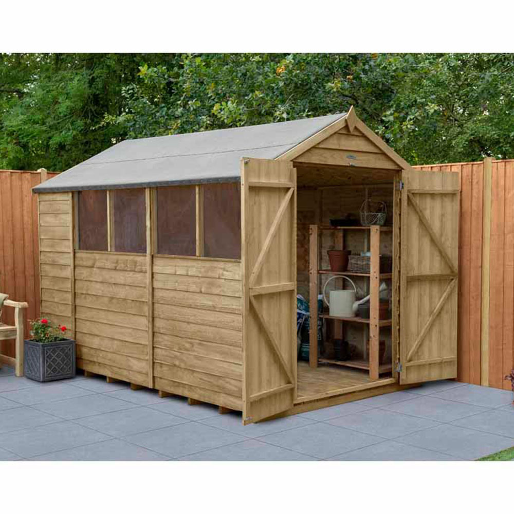 Forest Garden 10 x 6ft Double Door Overlap Pressure Treated Apex Shed Image 9