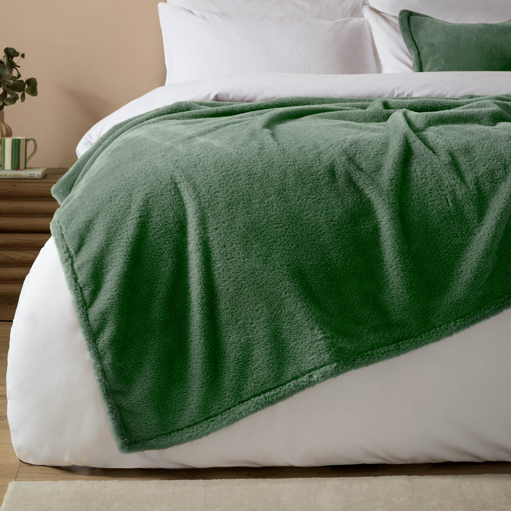 Furn Frost Green Kallu Double-Sided Faux Fur Throw 150 x 200cm Image 3