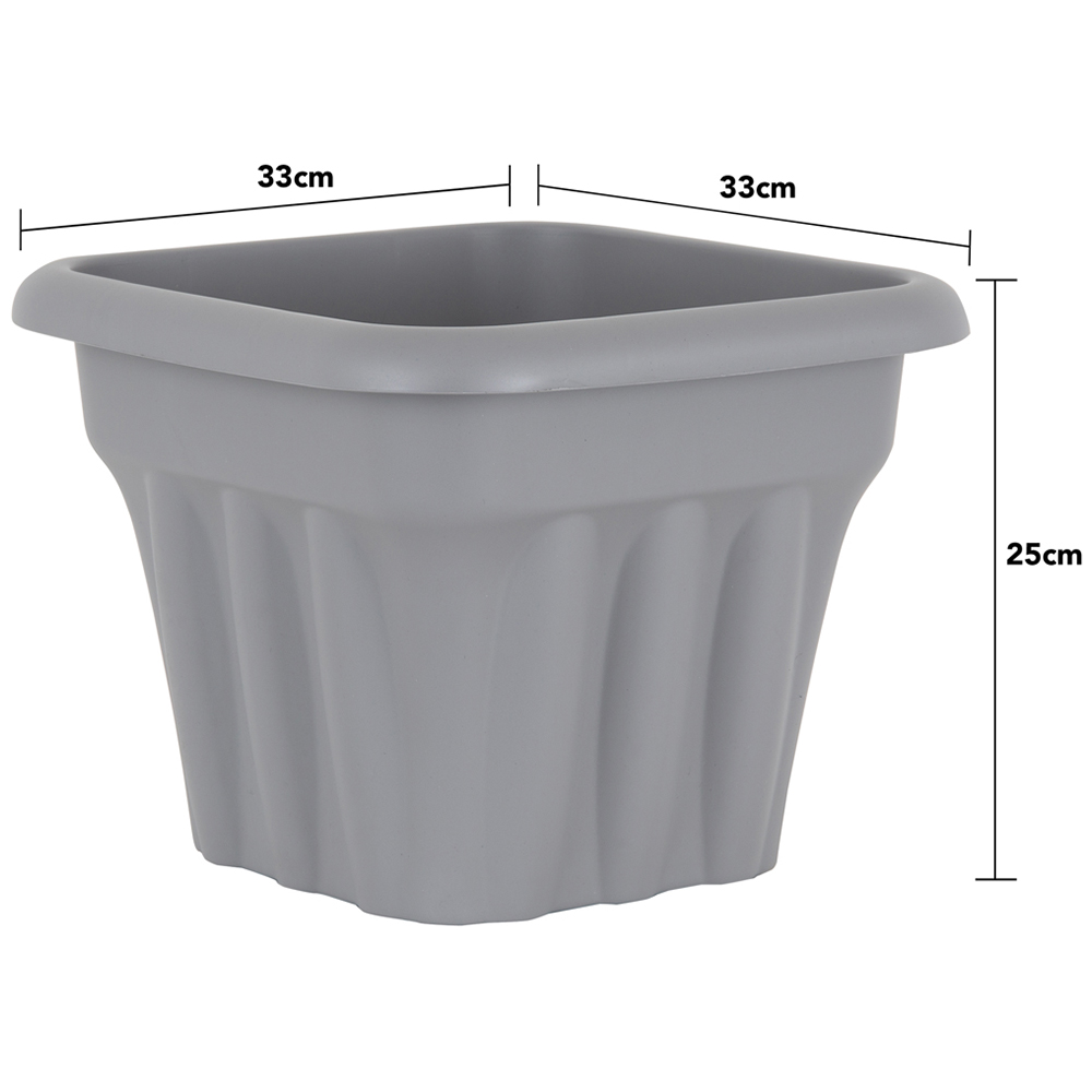 Wham Vista Upcycle Grey Recycled Plastic Square Planter 33cm 4 Pack Image 5