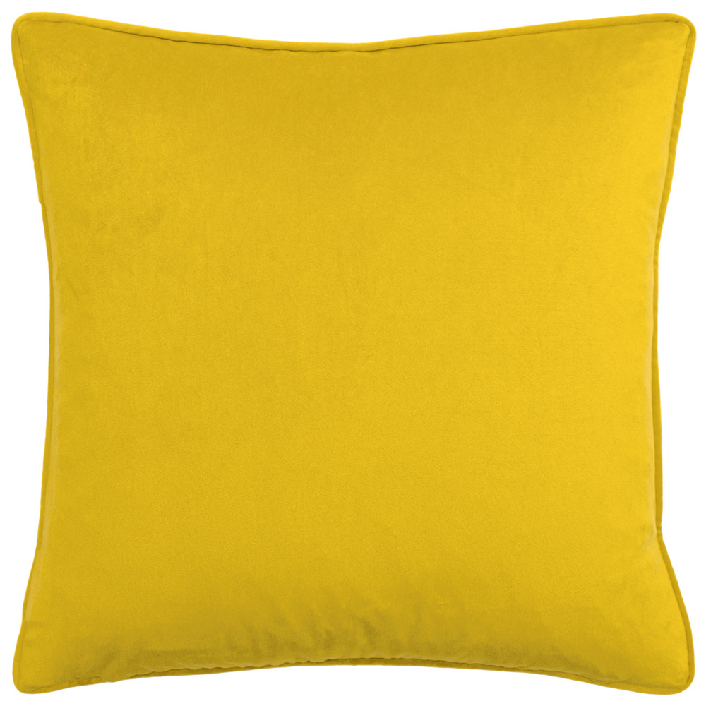Paoletti Avenue Ochre Velvet Jacquard Cushion Image 3