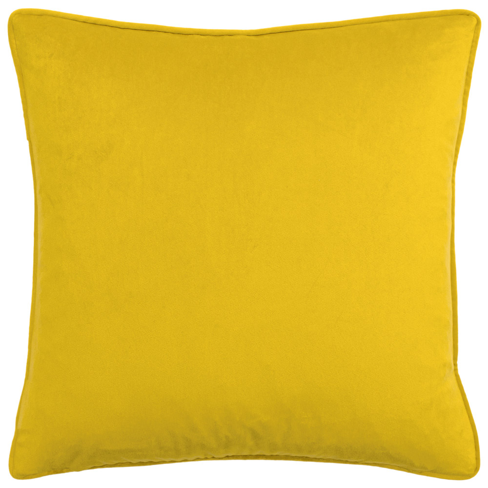 Paoletti Avenue Ochre Velvet Jacquard Cushion Image 3