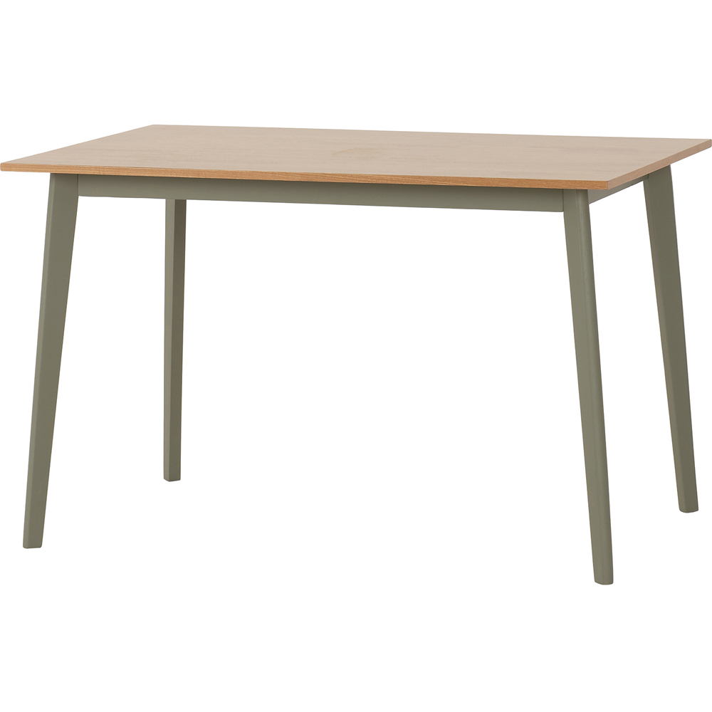 Seconique Balfour 4 Seater Dining Oak Effect Sage Green and Mink Microsuede Image 4