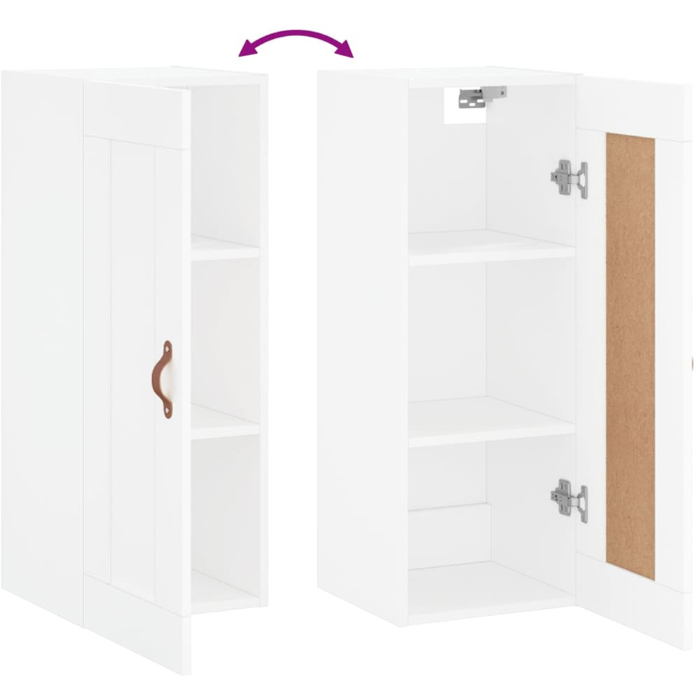 vidaXL Single Door White Wall Mounted Cabinet Image 8