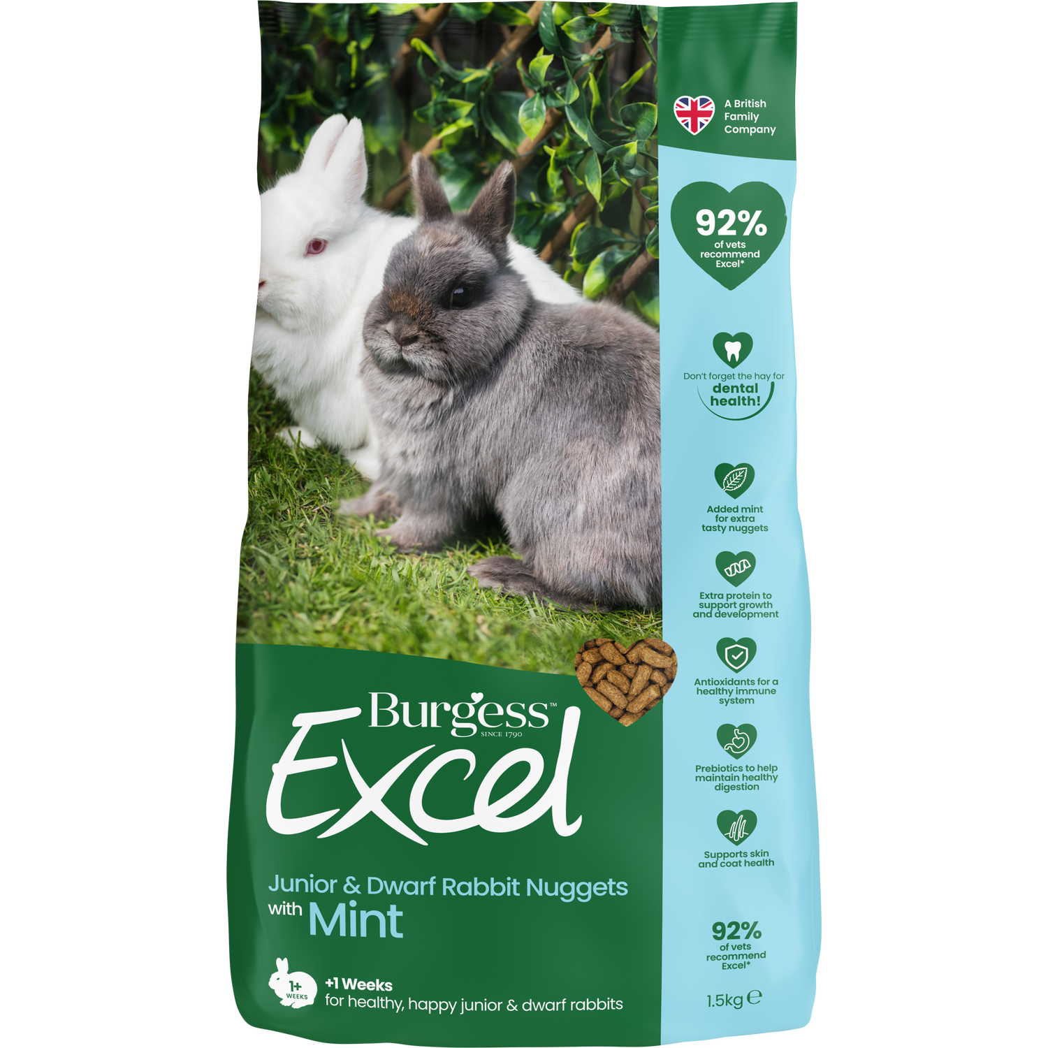 Burgess Excel Small Animal Mint Nuggets Food 1.5kg Image