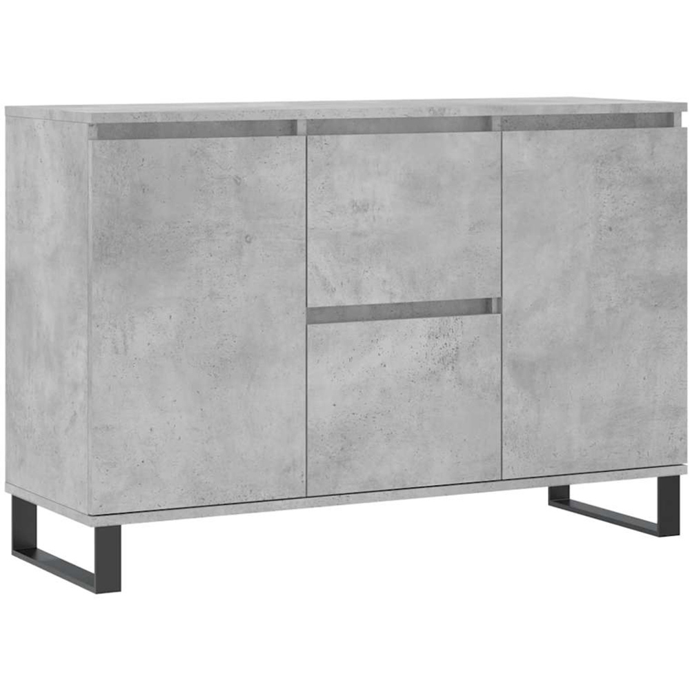 vidaXL 2 Door 2 Drawer Concrete Grey Sideboard Image 2