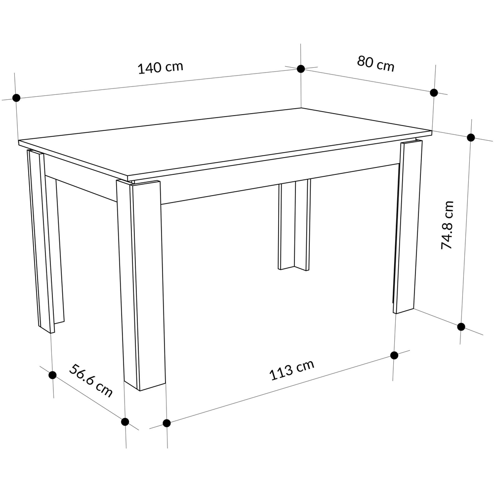 Decortie Tolmen 6 Seater Dark Oak Effect Dining Table Image 7