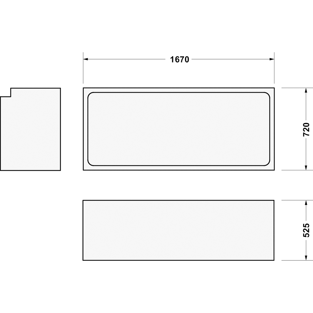 Duravit No.1 Bathtub Support 1670 x 720mm Image 2