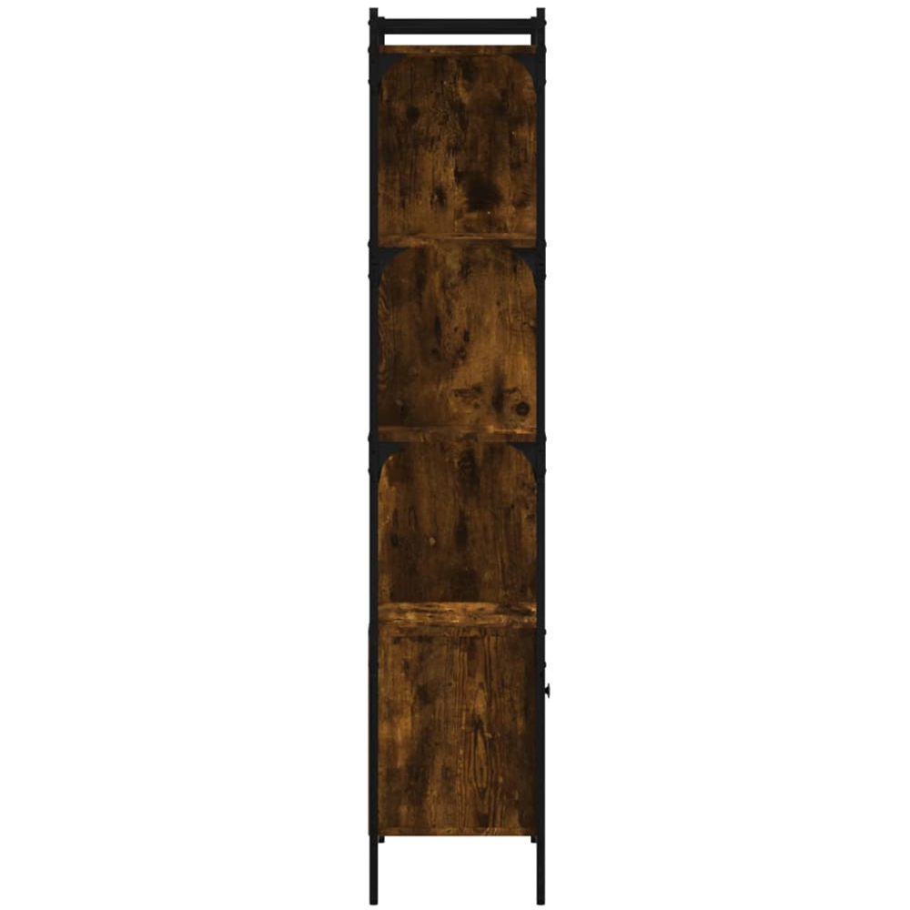 vidaXL Single Door 3 Shelf Smoked Oak Bookcase Image 5