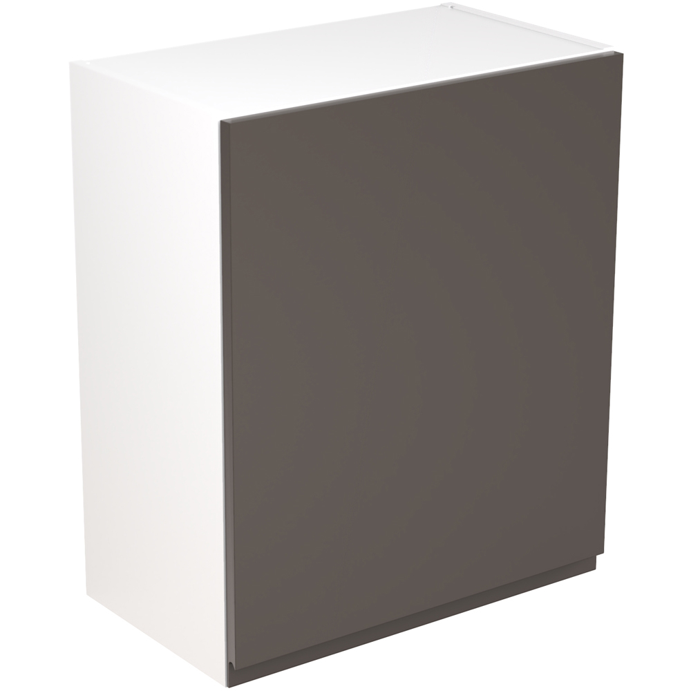 Kitchen Kit J-Pull Gloss Graphite Wall Kitchen Cabinet Flatpack 600mm Image 1