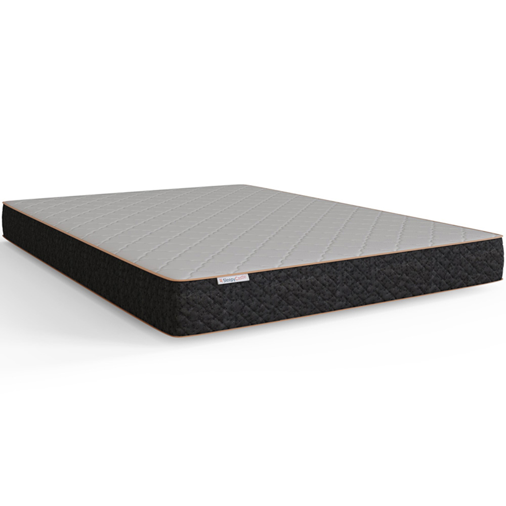 GFW Double Grey Hopsack Fabric End Lift Ottoman Bed with Memory Pocket Spring Mattress Image 2