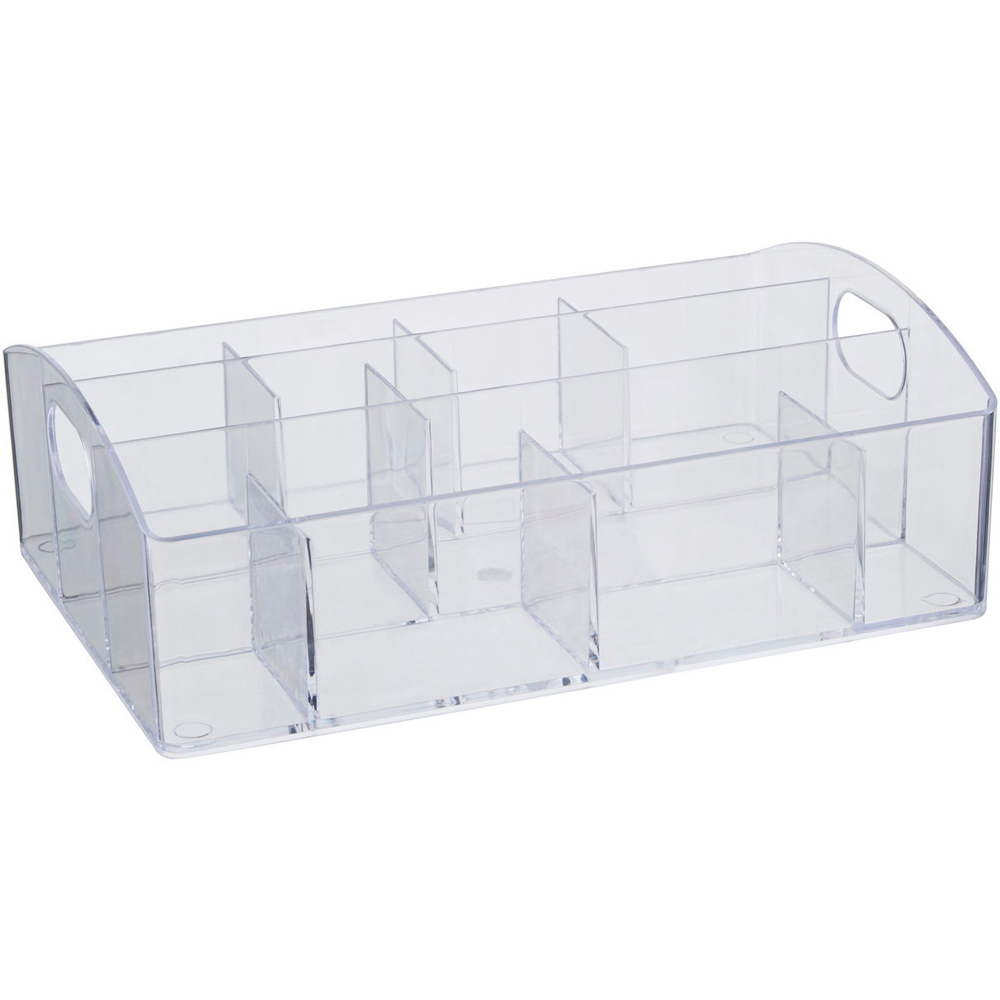 Premier Housewares Clear 10 Compartment Cosmetic Organiser Image 1