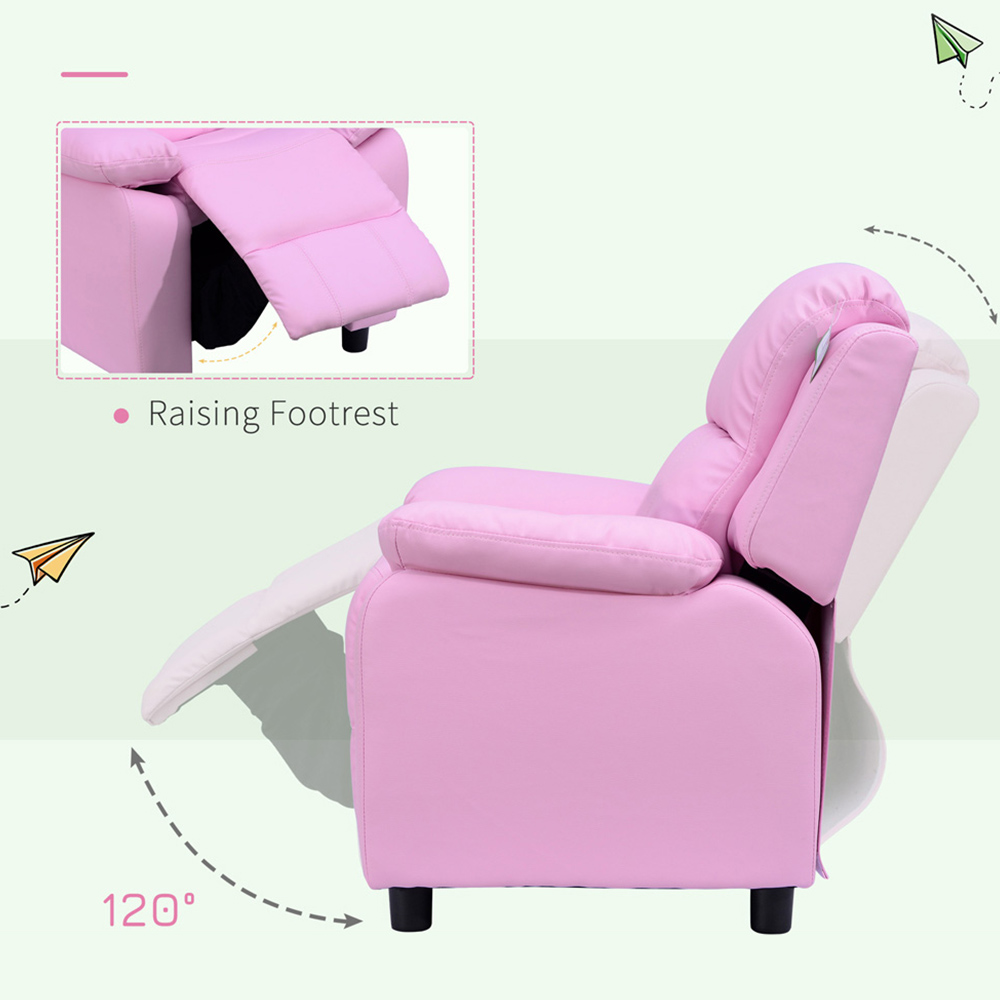 HOMCOM Kids Single Seat Pink Sofa Image 4