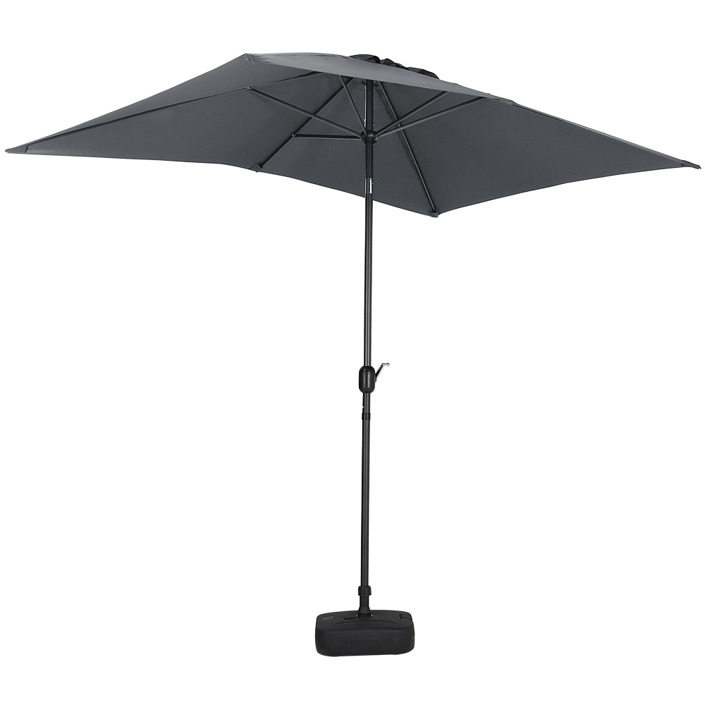 Living and Home Dark Grey Square Crank Tilt Parasol with Square Base 3m Image 3