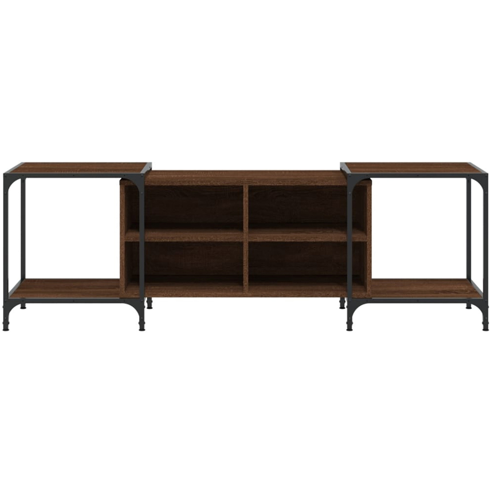 vidaXL 4 Shelf Brown Oak Industrial Style Adjustable TV Cabinet Image 4