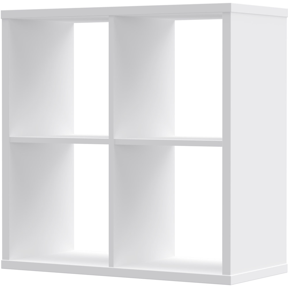 Florence Mauro 4 Cube Gloss White Bookshelf Image 3