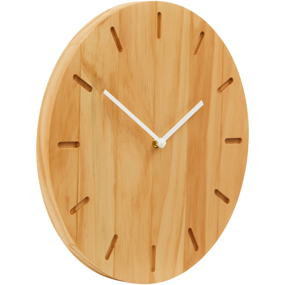 Premier Housewares Vitus Natural Wood Effect Wall Clock Image 2