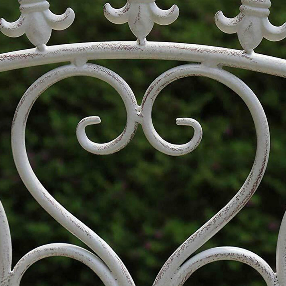 GlamHaus Paris 2 Seater Garden Bistro Set Antique White Image 7