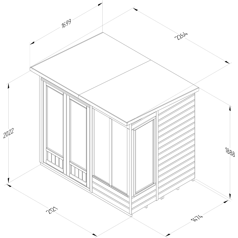 Forest Garden Beckwood 7 x 5ft Single Side Opening Pent Summerhouse Image 9