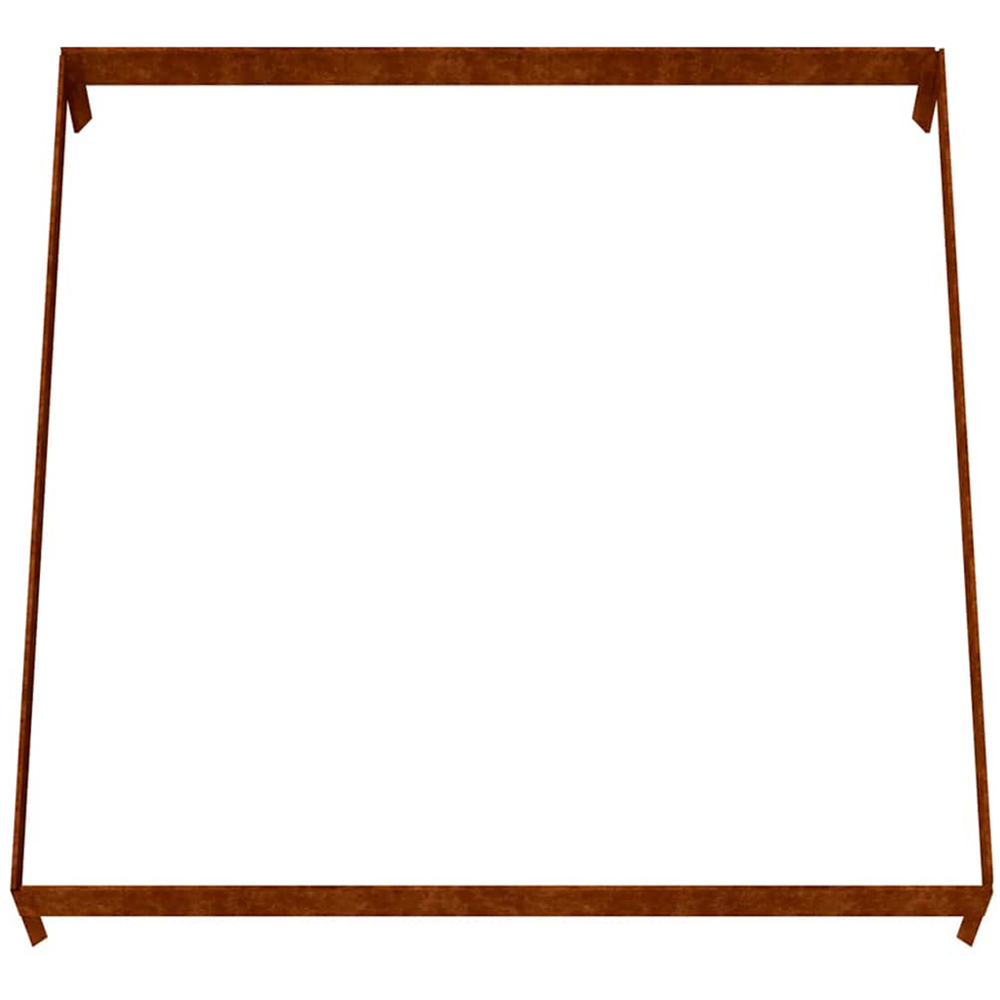 vidaXL Brown Corten Steel Raised Garden Bed 18.5 x 100 x 100cm Image 3