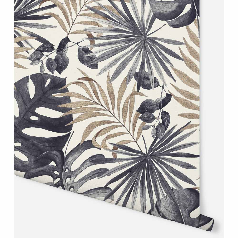Arthouse Jungle Wall Black and Gold Wallpaper Image 3