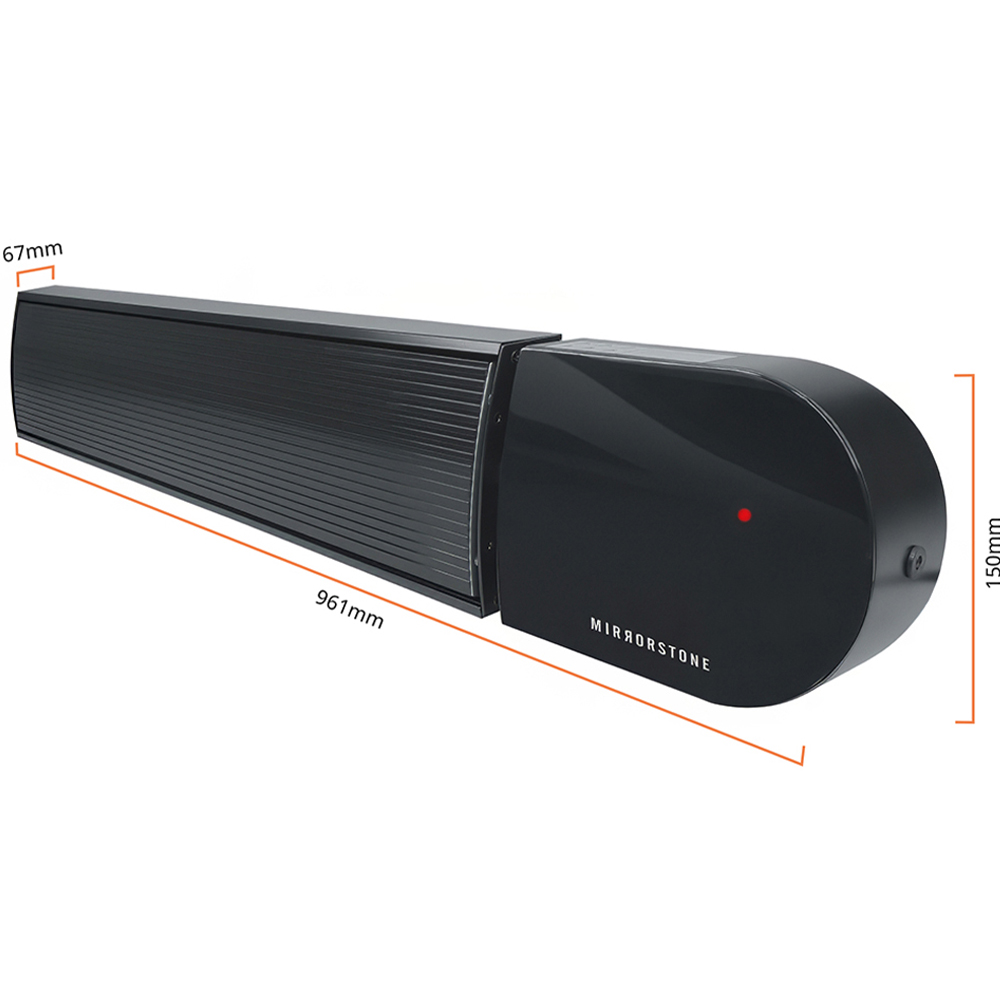 Mirrorstone Ionis Black Infrared Bar Heater 1200W Image 9