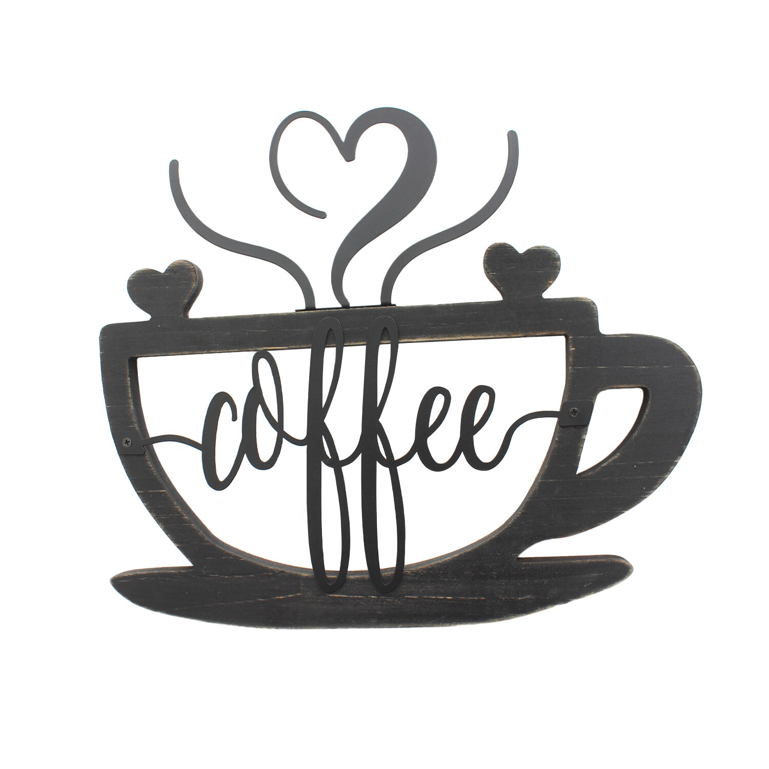 Silhouette Coffee Cup Plaque - Black Image 1