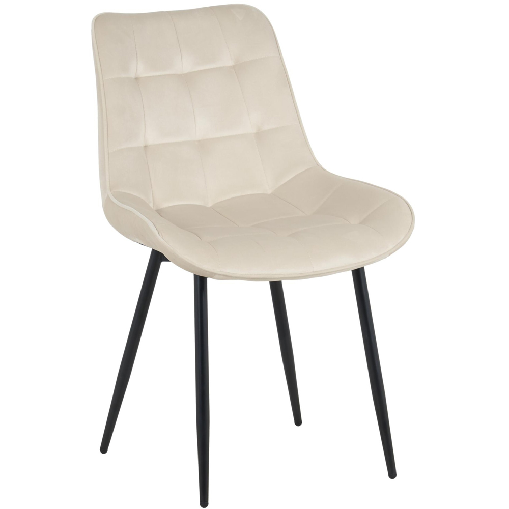 Indoor Living Erica Set of 4 Beige Plush Velvet Dining Chairs Image 4