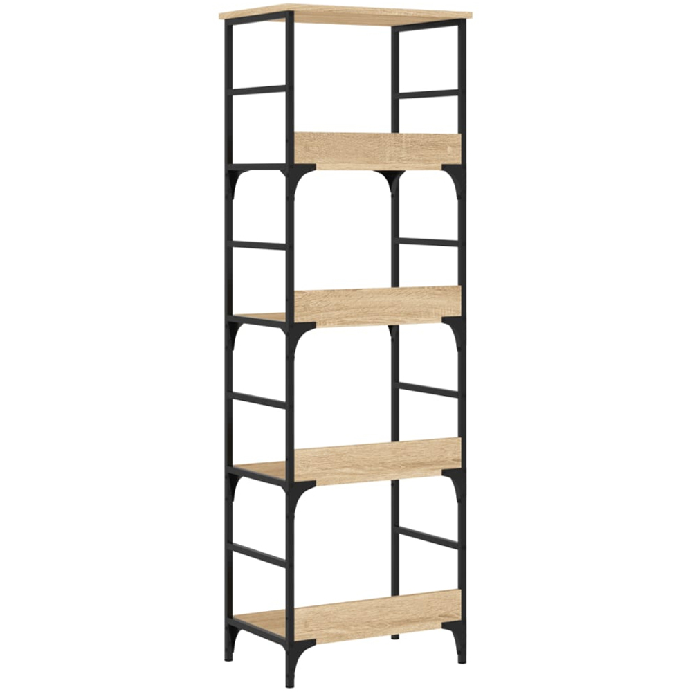 vidaXL 4 Open Shelf Sonoma Oak Bookshelf Image 6