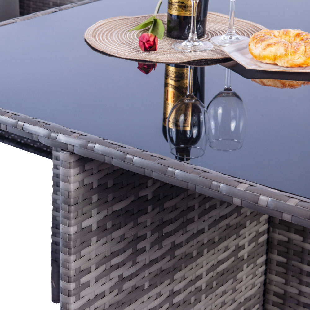 Outdoor Living Milano 8 Seater Grey Rattan Cube Dining Set Image 8