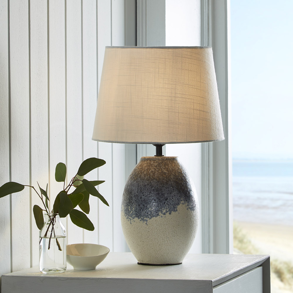 The Lighting and Interiors Elsa Crackled Base Table Lamp Image 3